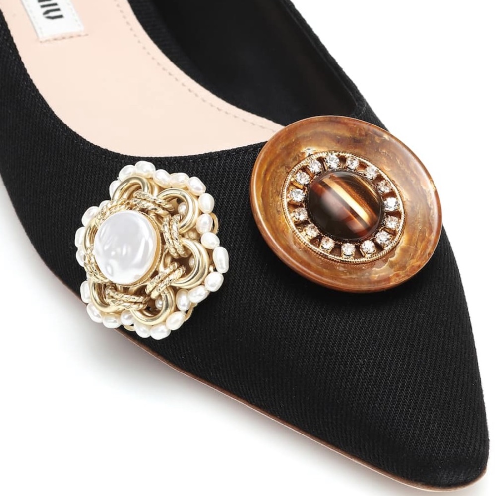 Authentic Miu Miu black denim flats size 40 NIB - Picture 6 of 16